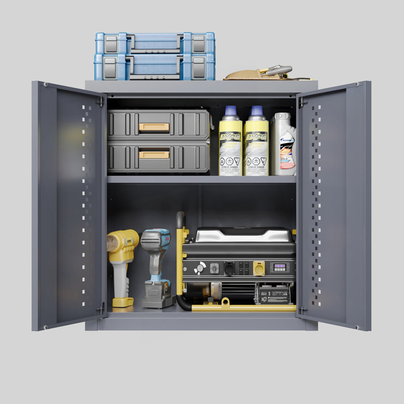 Armoire de rangement en métal avec porte et armoire de rangement murale peu encombrante