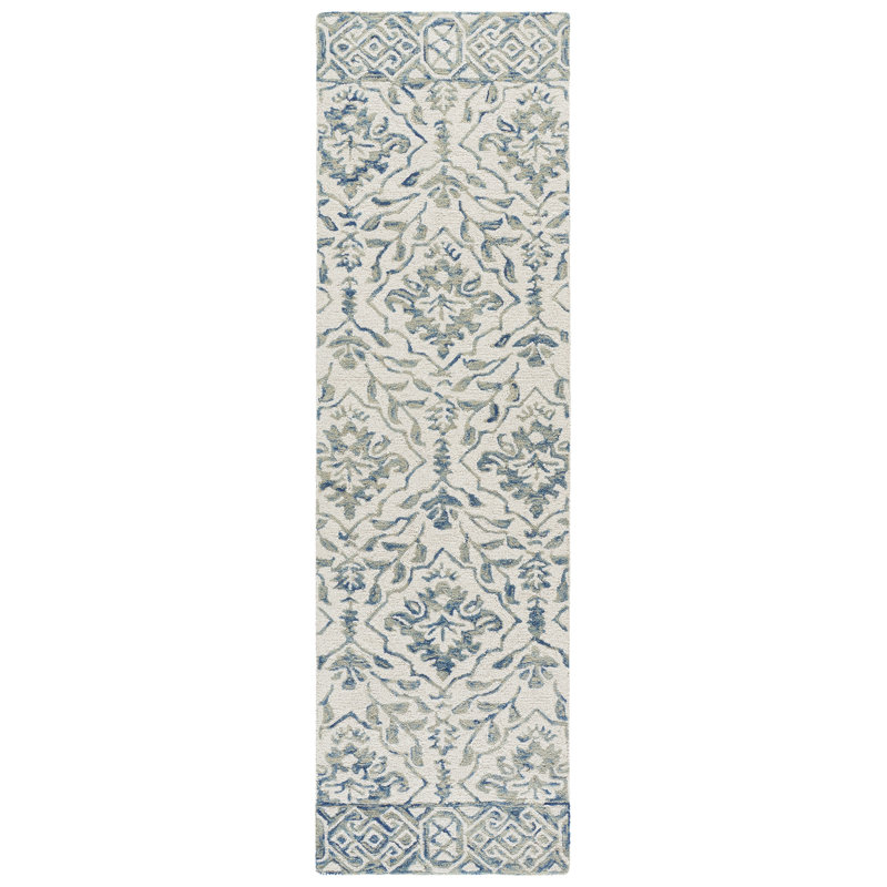 Pimentel Hand Tufted Wool Floral Rug, Runner 2'3" x 8'