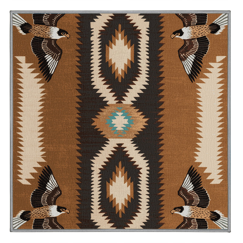 Tapis lavable oiseaux du sud-ouest, Carré 4 pi