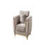 Chaise d'appoint rembourrée de style contemporain en bois avec accents dorés et beige