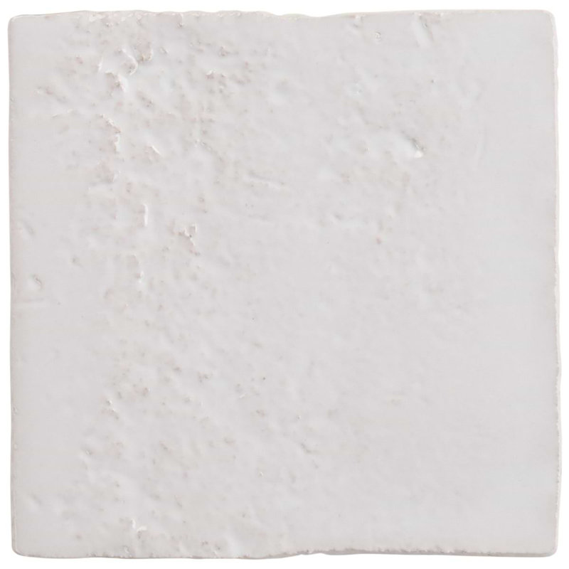 Navari 5x5 Textured Matte Ceramic Tile, White Polished