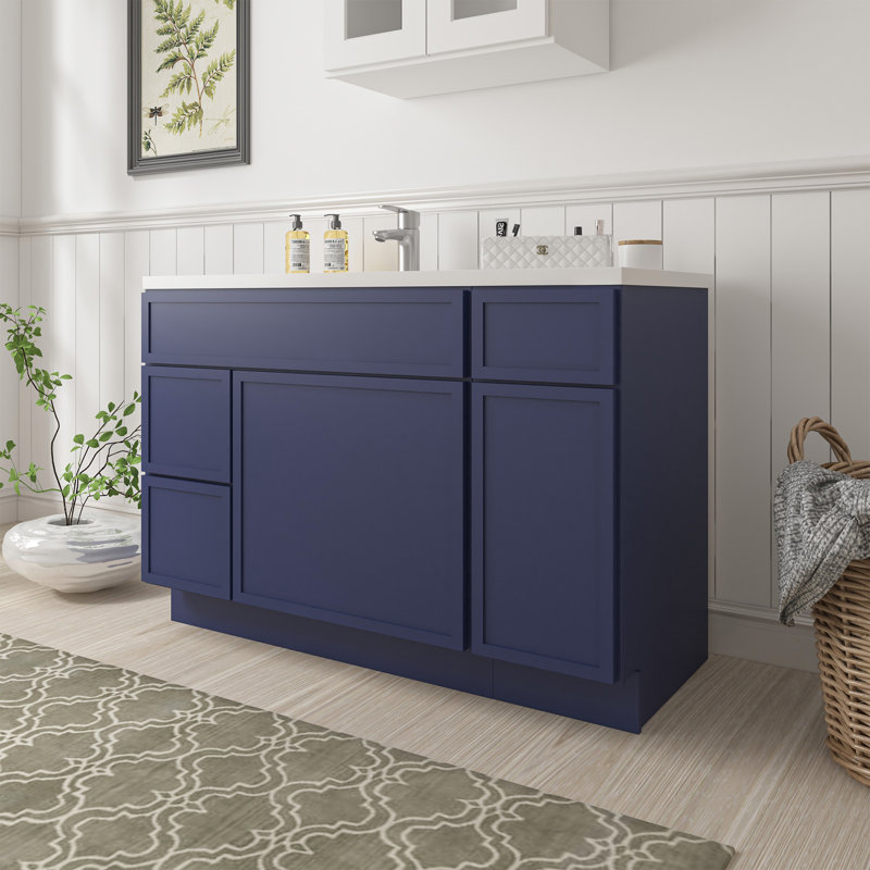 Base de meuble-lavabo simple 48 po seulement, Bleu