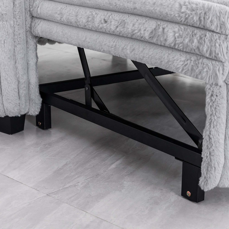 Canapé-lit convertible 3-en-1, Microfibre gris clair
