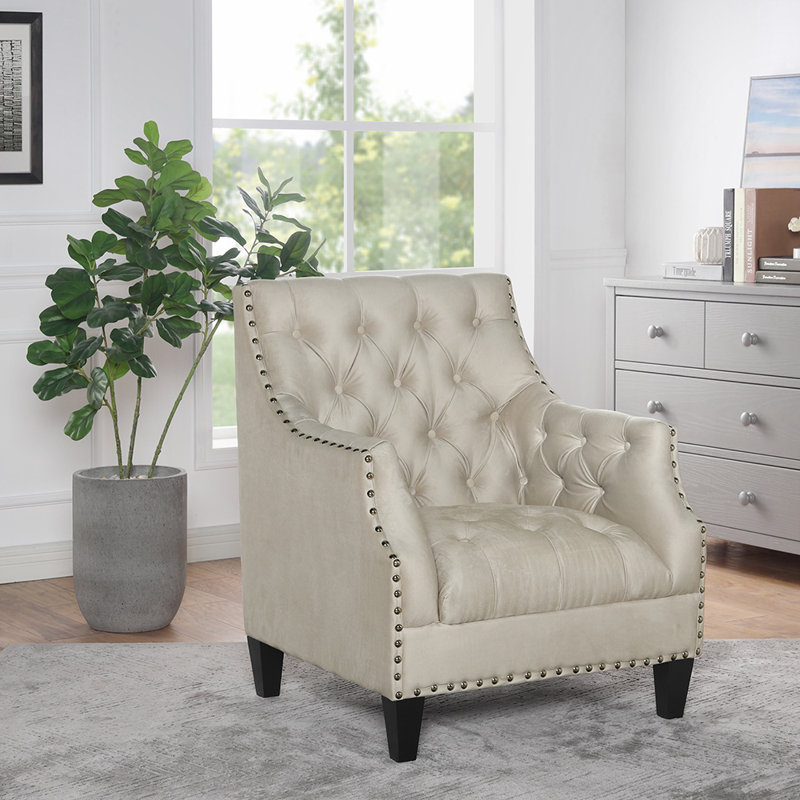 Fauteuil d'appoint Indrani, Mélange de polyester - gris clair