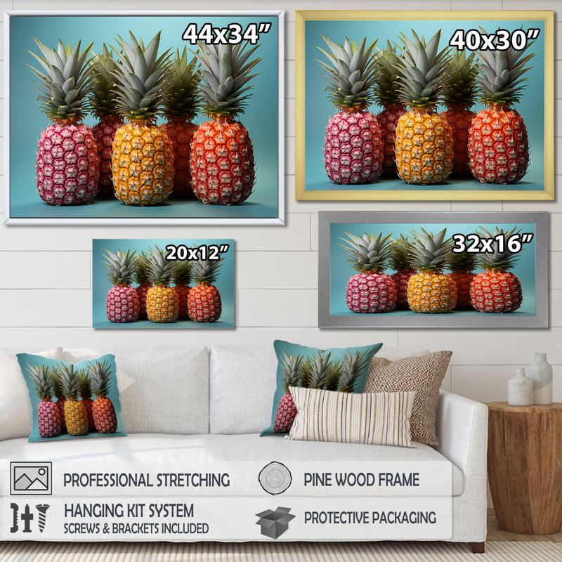 Doux ananas juteux délice I, Cadre photo blanc, H 16 po x l 32 po x P 1 po