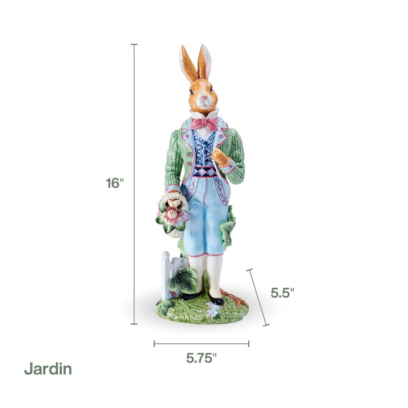 Fitz and Floyd Jardin Rabbit Male Figurine