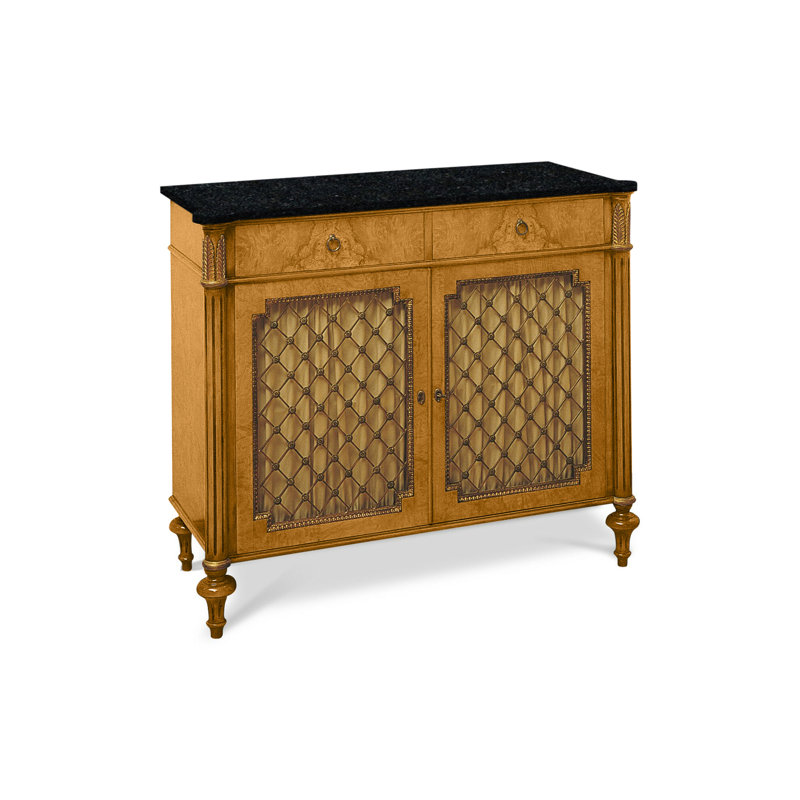 New Empire 43.31'' W Solid Wood Server, Burl 02, Nero Marquinia