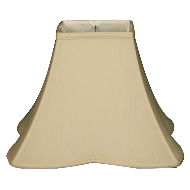 Abat-jour fantaisie en soie/chantoung (araignée), Beige/Or, H 10 po x l 12 po x P 12 po