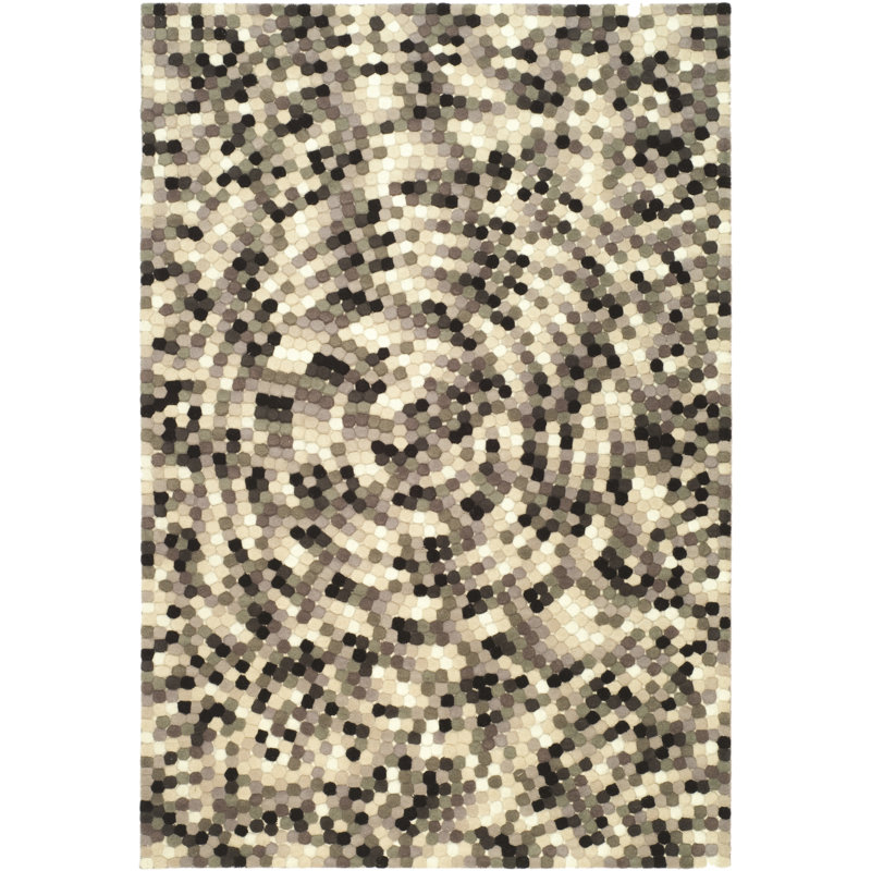 Steuart Abstract Handmade Tufted Wool Ivory/Grey Area Rug, Rectangle 8'3" x 11'