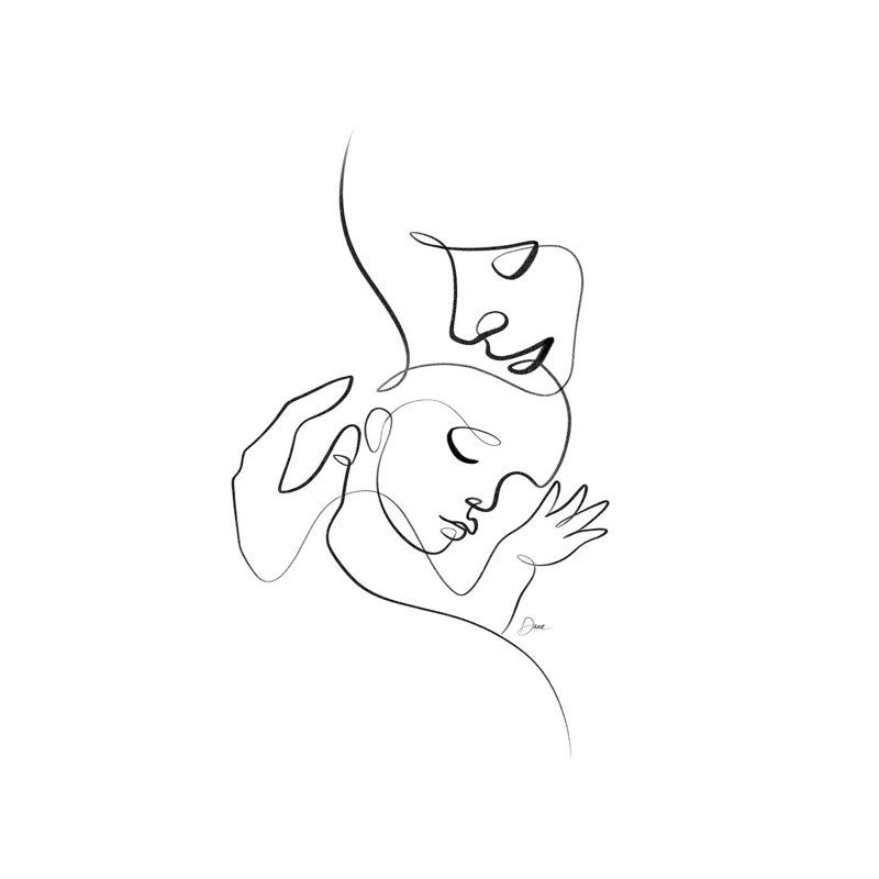 Newborn Nursery One Line Drawing 1 Piece Wrapped Canvas Wall Art, 101.6 cm H x 66.04 cm W x 1.91 cm D