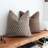 Brown Leaf Block Print Pillow Set
