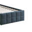 Lit plateforme double Shahi avec lit gigogne, revêtement gris anthracite en lin brossé