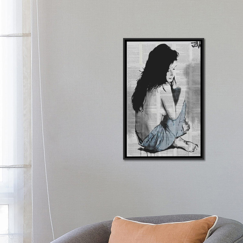 « jeans », reproduction d’art sur toile tendue, H 26 po x l 18 po x P 1,5 po, Toile avec cadre noir, Pas de tapis