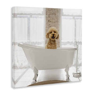«Happy Puppy in Bathaign Canvas», conception par CAD Designs