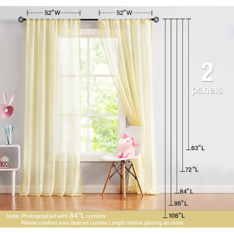 Semi Sheer Curtain Pair