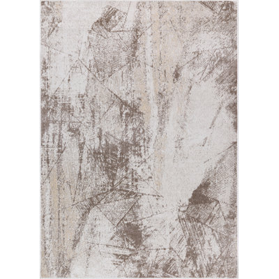 Machine Washable Cooper Ivory/Brown Rug