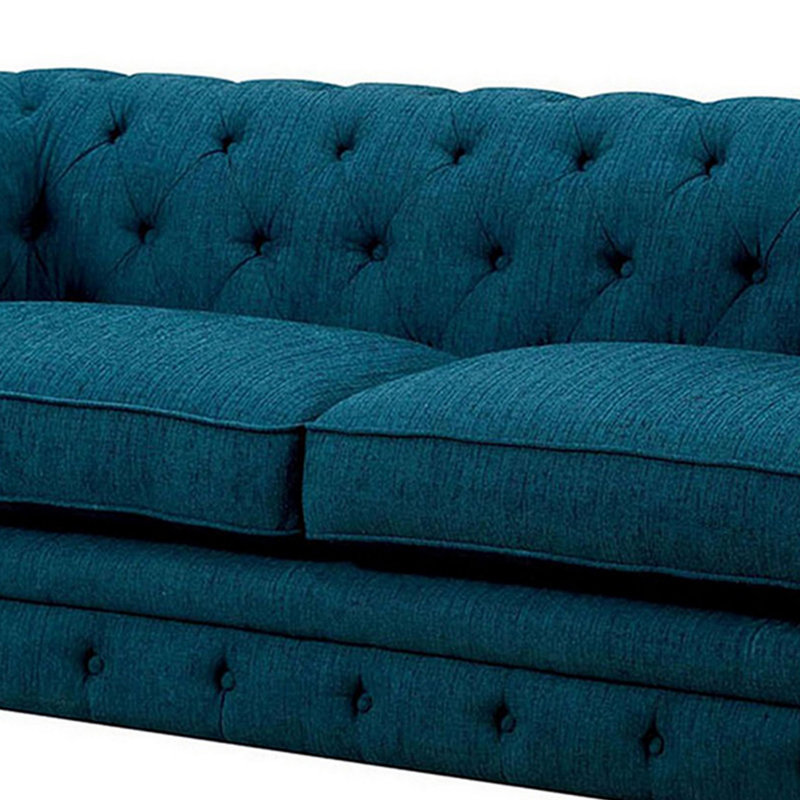 Jeffreys Upholstered 90'' Sofa, Teal Blue