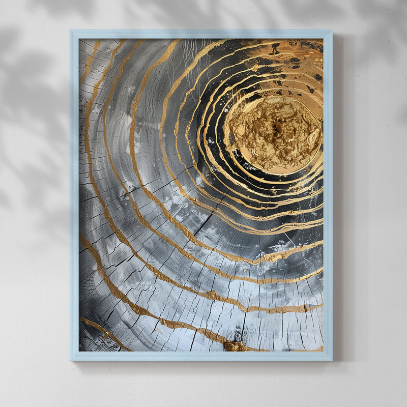 Série ABSTRACT CCLxxvii - reproduction encadrée de qualité supérieure - prête à être accrochée - aucun clou requis, Bleu