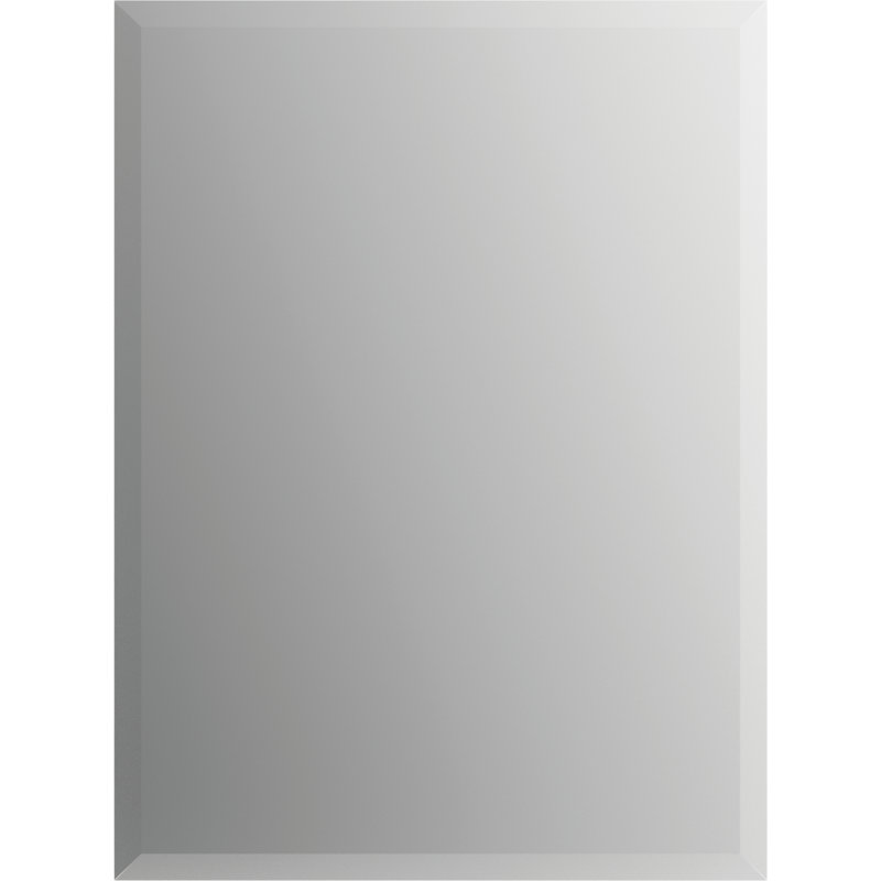 Modern & Contemporary Beveled Frameless Bathroom Mirror, 28.43" x 18.82"