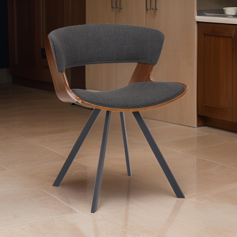 Benn 18'' H Upholstered Walnut Armchair, Brown, Black