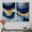 «Vibrant Blue and Gold Flow Art I», art mural transitionnel abstrait 2 pièces-611144186-611144161-611144184