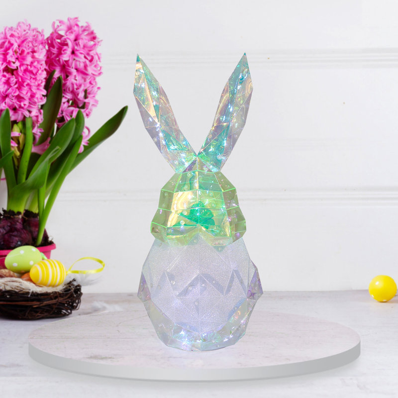Prismatic Iridescent Spring Easter Gnome Bunny 16in - Milo