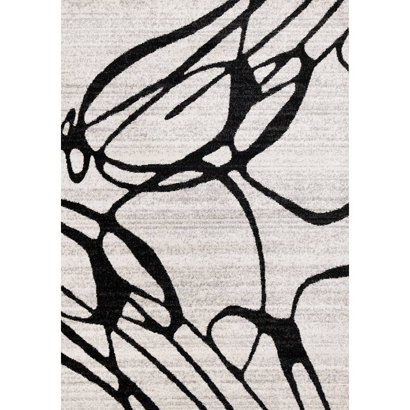 Tapis intérieur gris Brue Modern Swirls, Rectangle 7 pi 10 po x 10 pi 6 po