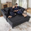 Canapé-lit Chesterfield de 63 po avec capitonnage à boutons, garniture cloutée et pieds en bois massif-123039681-123039682