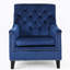 Fauteuil club velours bleu marine