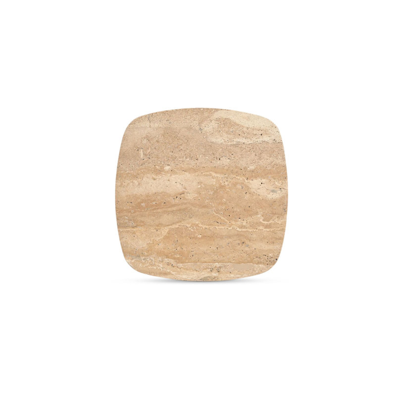 Caro Stone End Table, Beige
