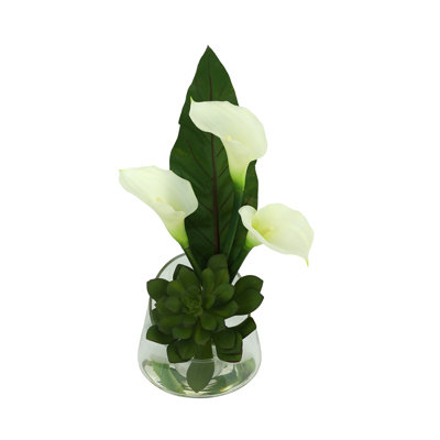 Modern Faux Floral with Calla Lilies and Succulents