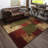 Beunka Tan/Red Modern Geometric Area Rug-806675604