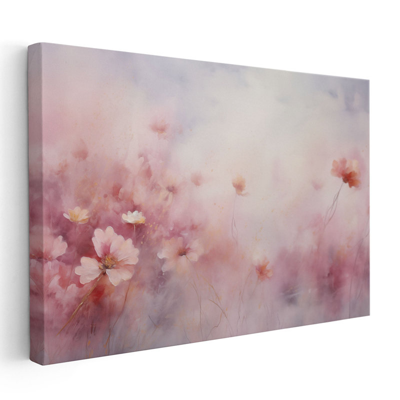 «Abstracted Misty Blooms», art mural, Toile tendue, H 8 po x l 12 po x P 1,25 po