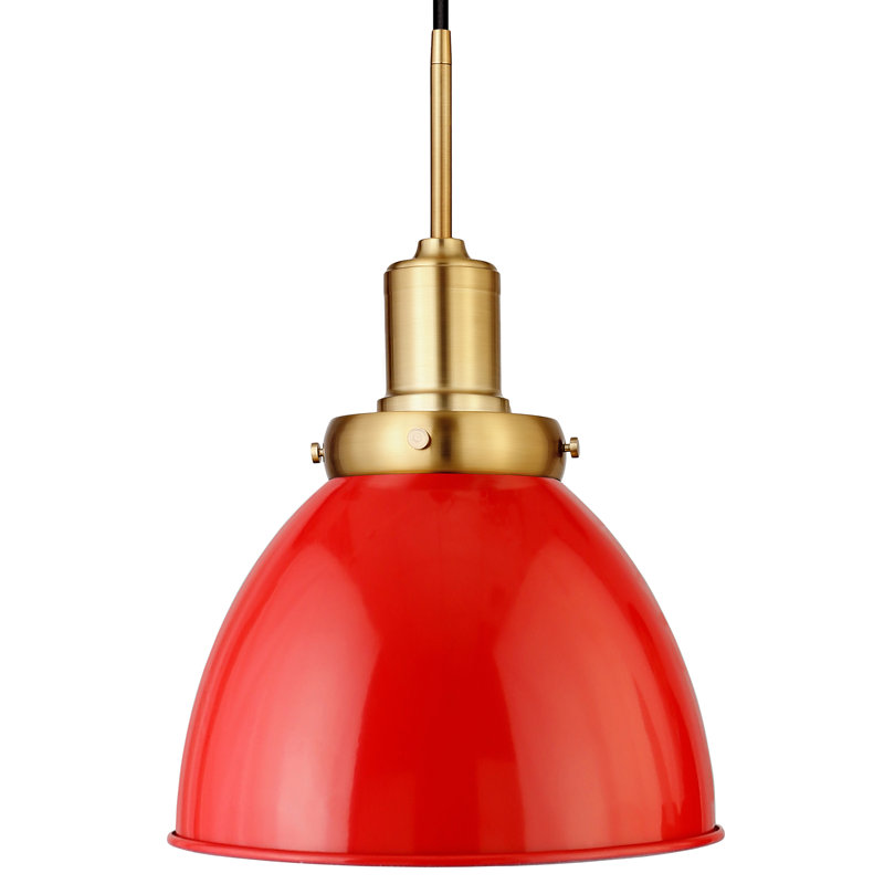 Madison 1 - Light Single Pendant, Red/Brass
