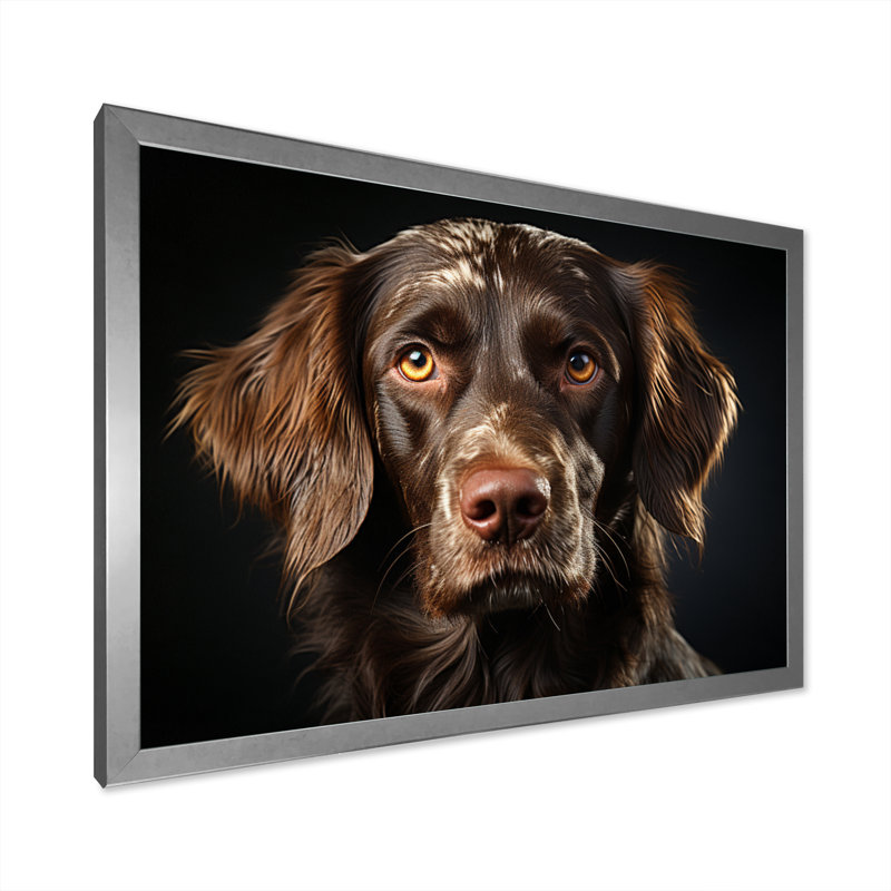 Portrait de chien II - impression, H 30 po x l 40 po x P 1,5 po, Cadre simple argenté