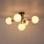 5-light Symmetrical Frosted Glass Semi-flush Mount