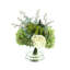 Mixed Floral And Succulent Bouquet In Glass Vase.