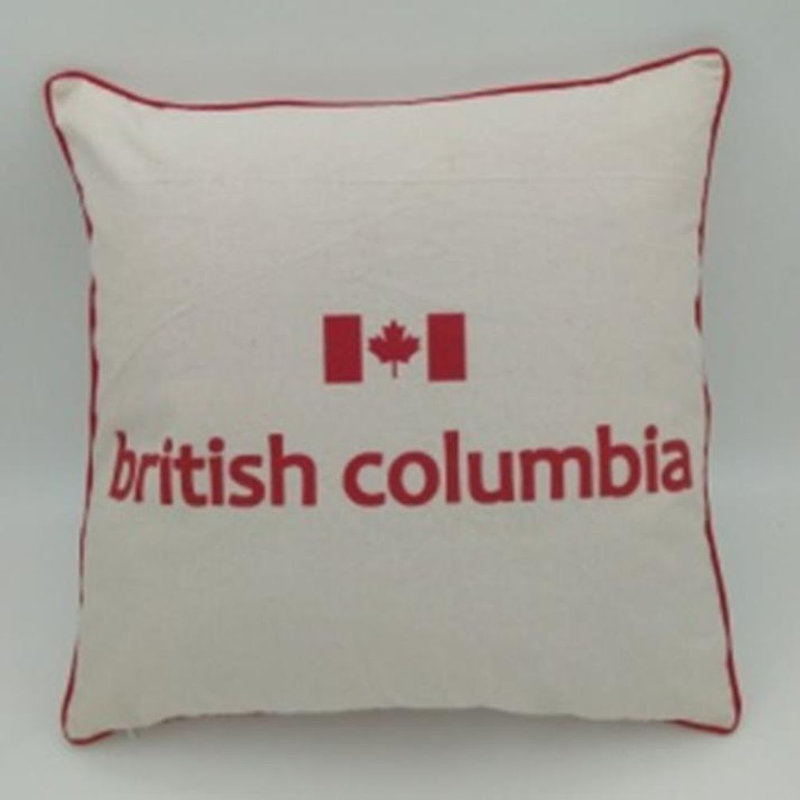 Coussin décoratif en coton O Canada Provinces - British Columbia Square, Plumes