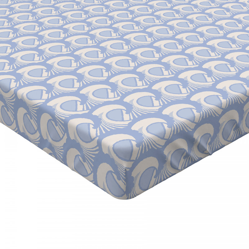 Microfiber Floral Fitted Sheet, Purple/White Damask, Full/Double Fitted Sheet