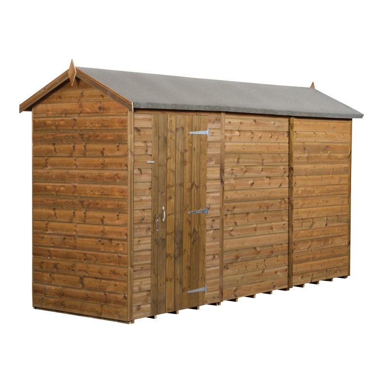 Modular Apex Garden Shed With Windows, No, 12ft. W x 4ft. D
