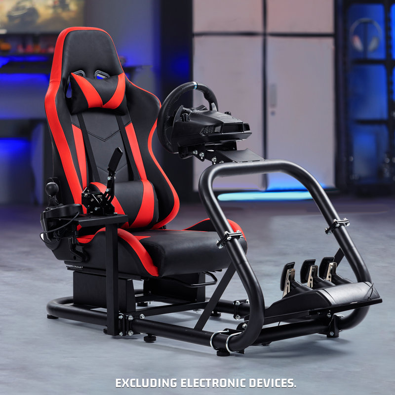  Stable Racing Simulator Cockpit With Esports Red Seat, Fit For Logitech Thrustmaster Fantec G29 G920 G923 Tmx T248p T300rs V12,professional Driving Game Stand