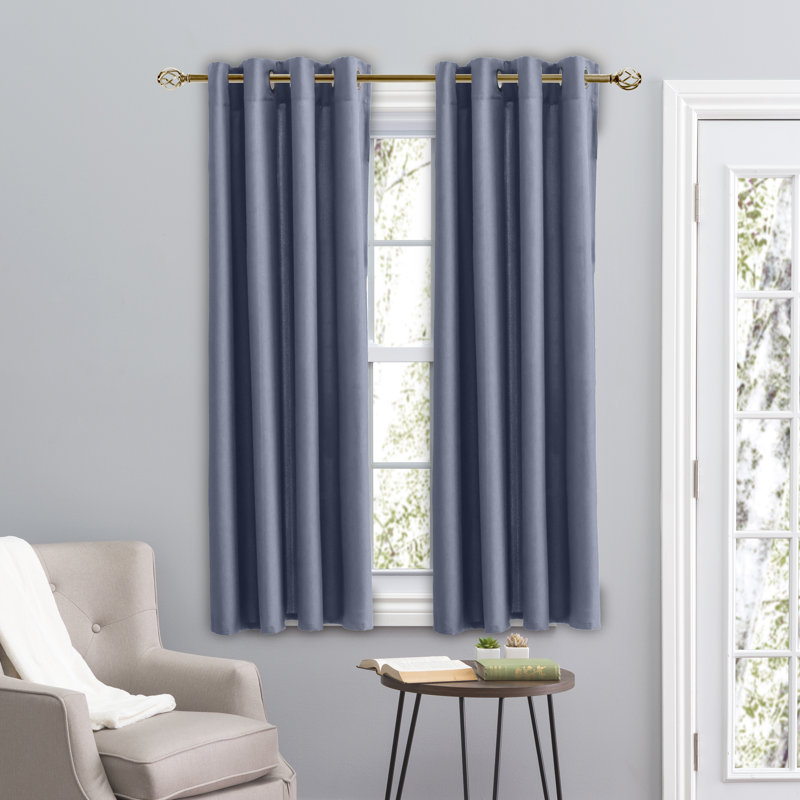 Room Darkening Synthetic Curtain, 56" W x 54" L, Cornflower Blue
