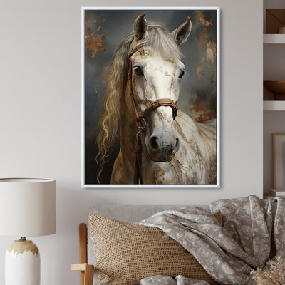 Lasaundra White Horse Equestrian Duality II - Horse Framed Wall Art