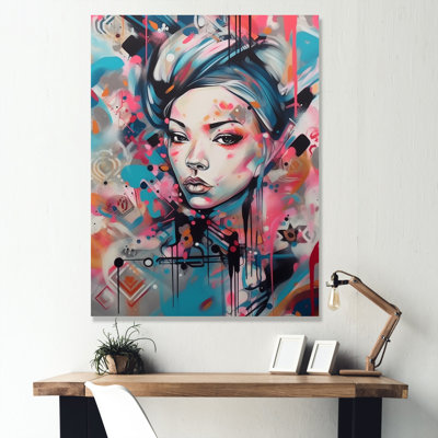 «Femelle Pop Art Portrait II», reproduction d'art sur toile