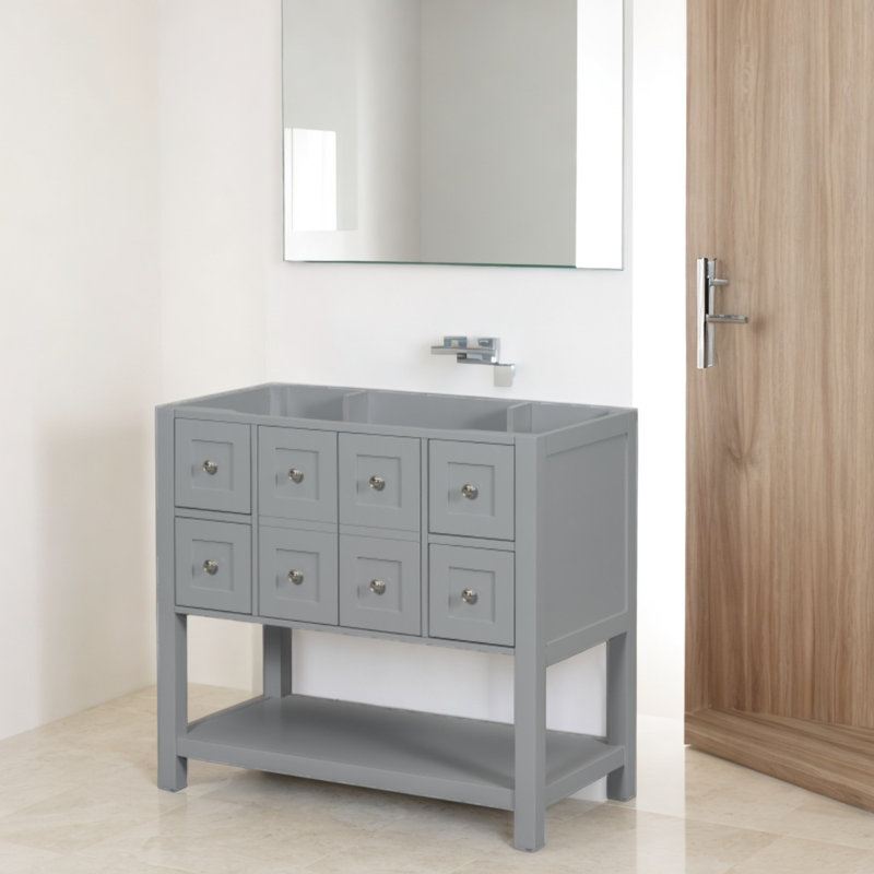 Base de meuble-lavabo simple 35,6 po seulement, Gris