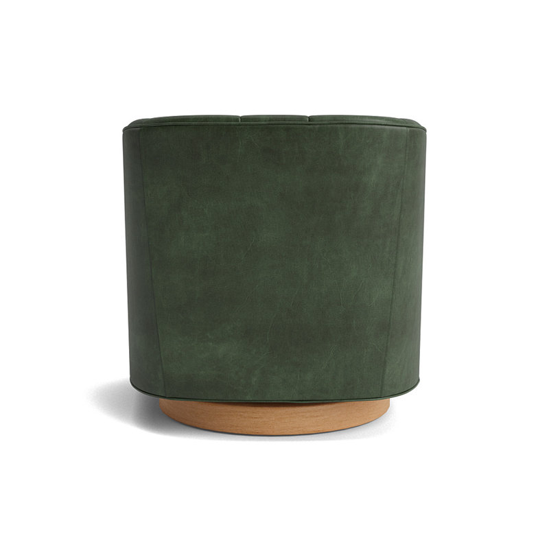 Cooper Upholstered Swivel Barrel Chair, Natural, Bedford - Evergreen