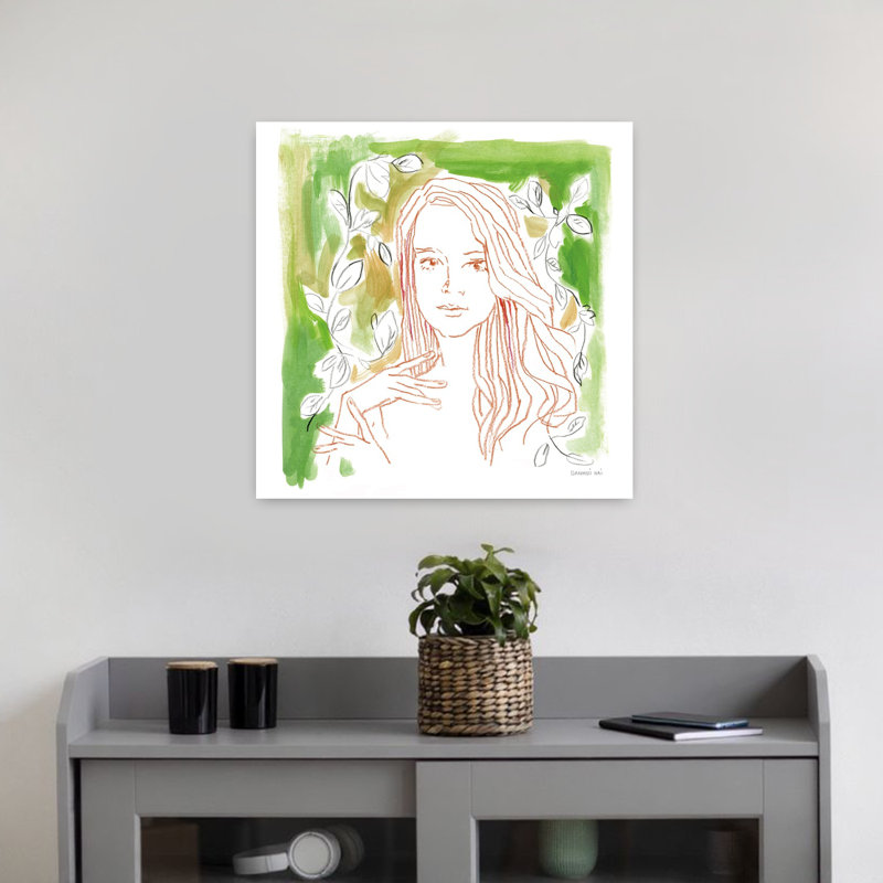 «Ethereal Youth», art abstrait paysage fantaisiste éthéré, H 18 po x l 18 po