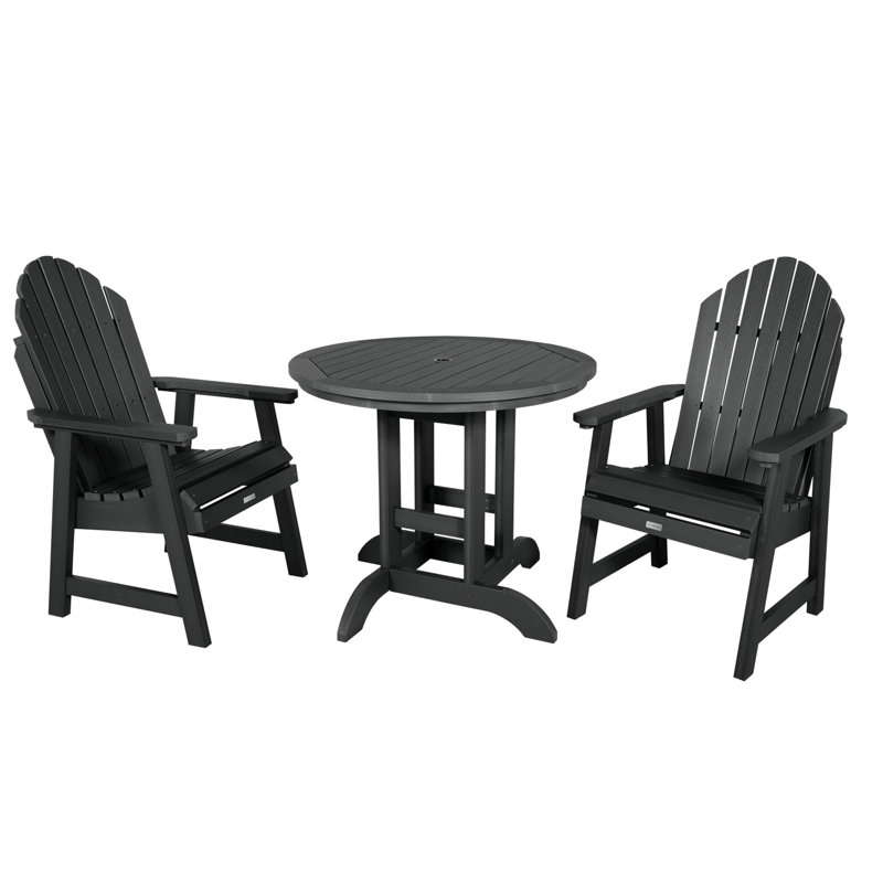 Lynn 2-Person 36" Round Dining-Height Bistro Set, Black