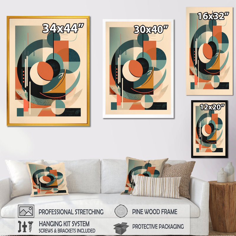 Impression sur toile «Green Peach Elegance III - Minimalisme», H 20 po x l 12 po x P 1 po, Toile tendue
