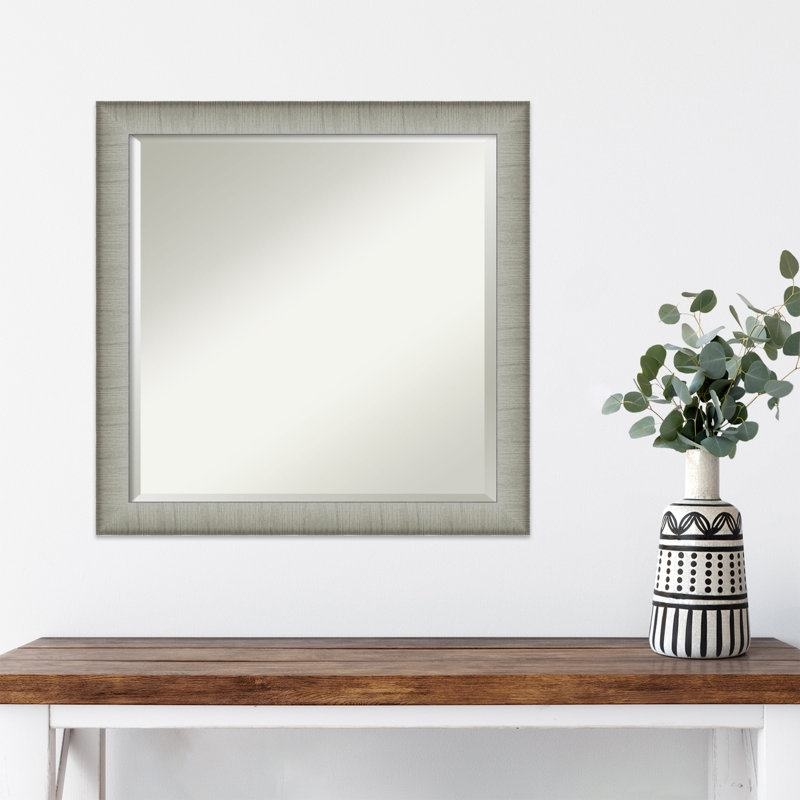 Miroir d'appoint mural en plastique Jonnie, Nickel, 23 po x 23 po